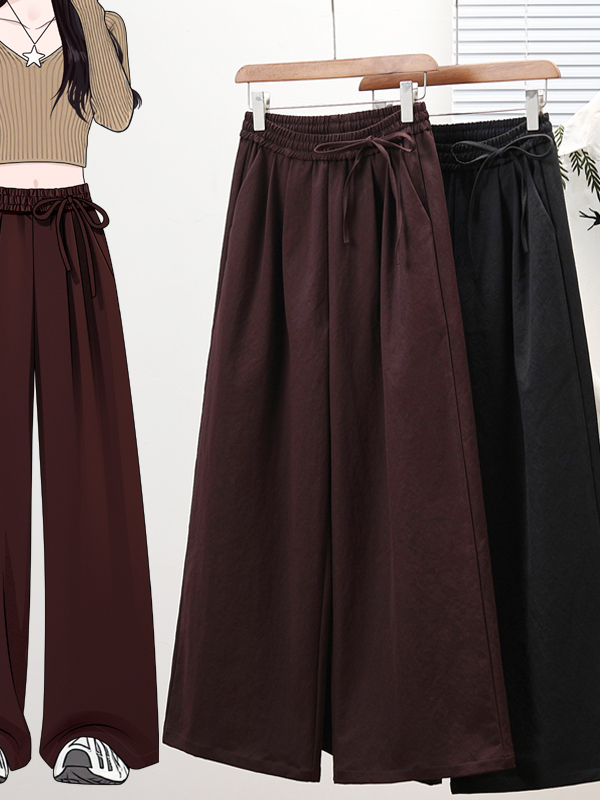 Tailored Trouser Wide - Calças Casuais de Perna Larga para