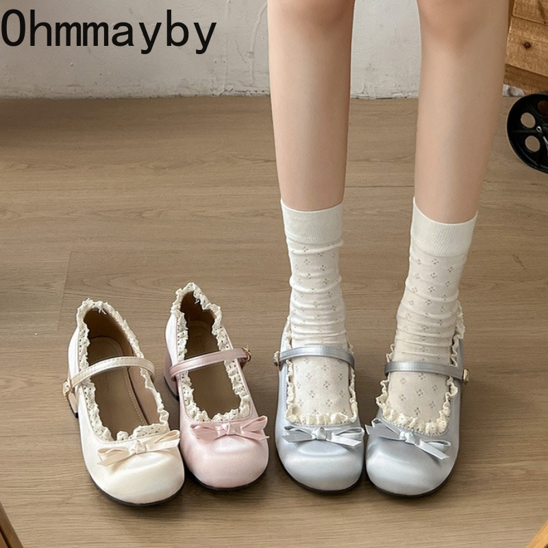 Midi Dress - Sapatos Femininos Mary Jane com Laço