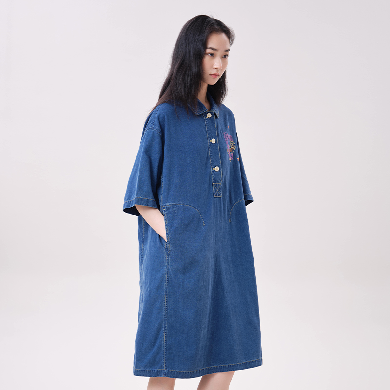 Vestido de Denim Lyocell MOVEU - Midi Dress avaliação e preço
