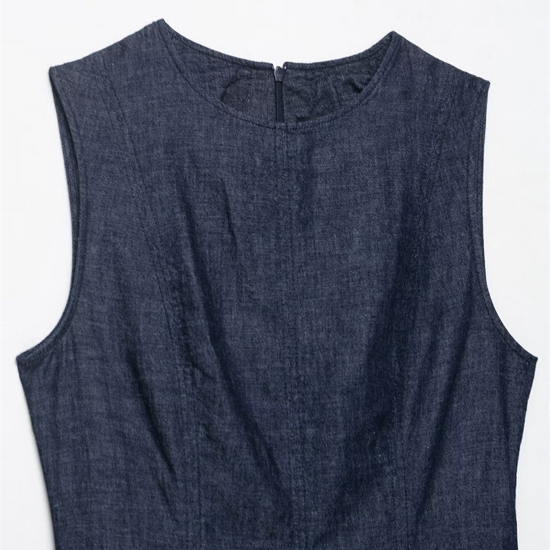 Novo vestido midi jeans retrô  - Midi Dress avaliação e preço