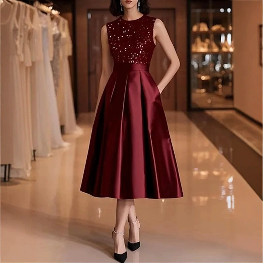 Vestido Midi de Cetim Bordado  - Midi Dress avaliação e preço