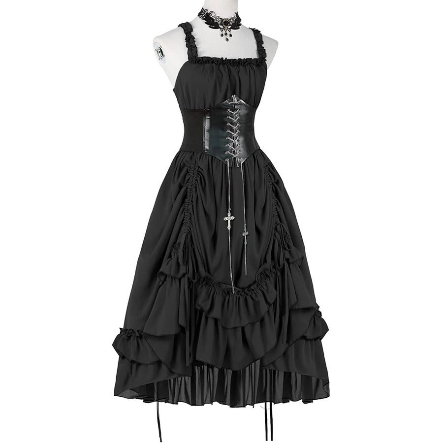 Vestido Gótico Feminino com Co - Midi Dress avaliação e preço