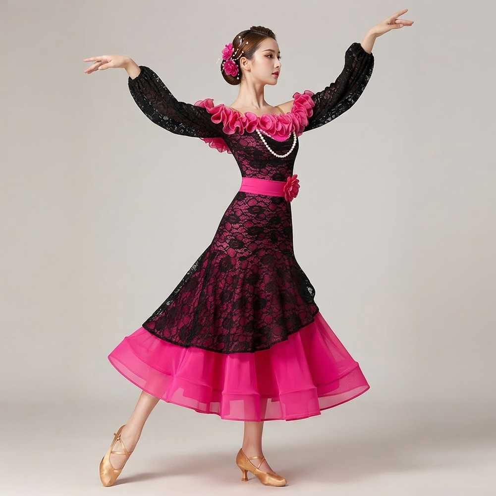 Vestido de Dança Feminino Rosa - Women'S Red Formal Wear avaliação e preço