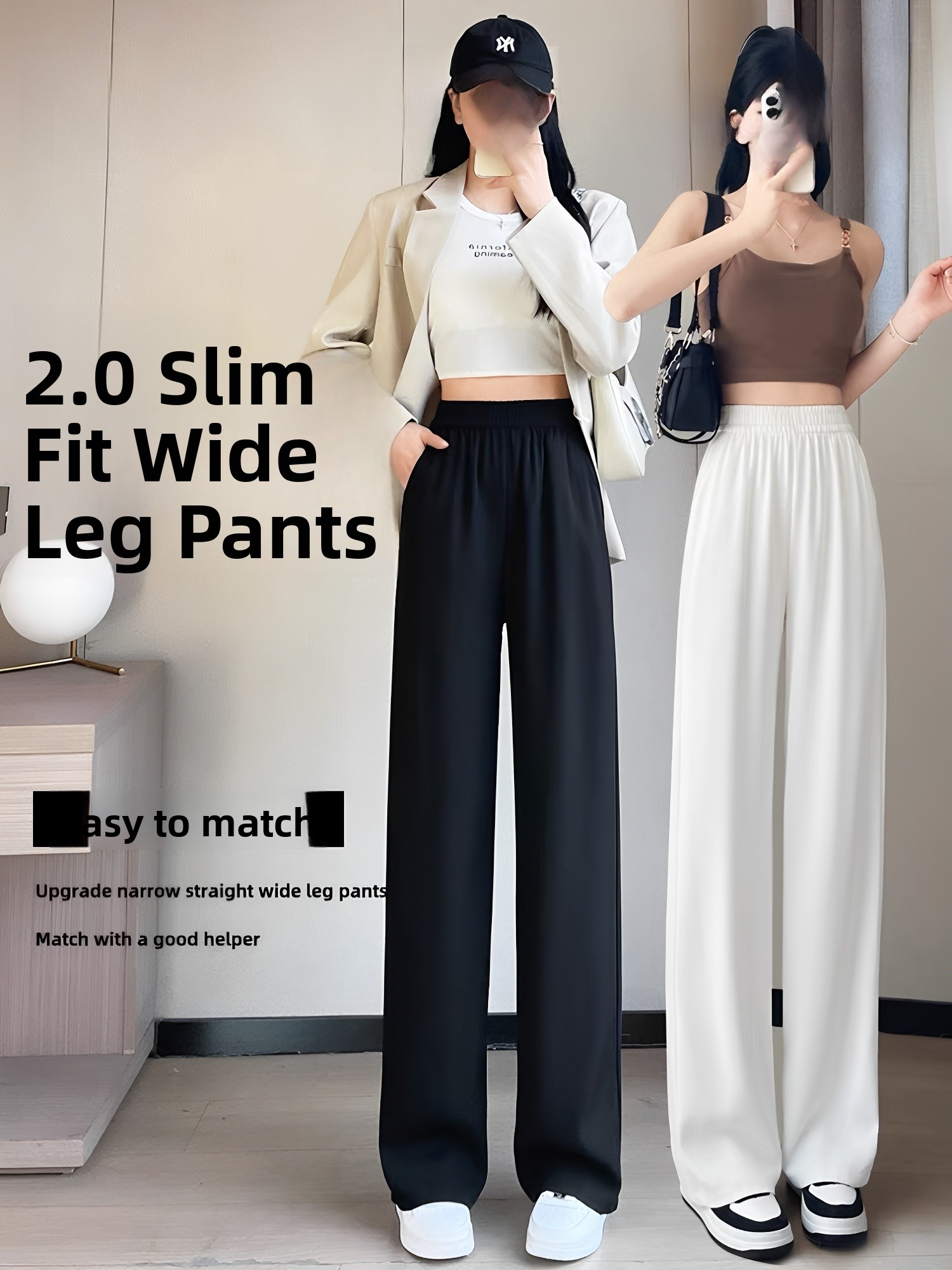 Calças Pretas Femininas Slim R - Tailored Trouser Wide avaliação e preço