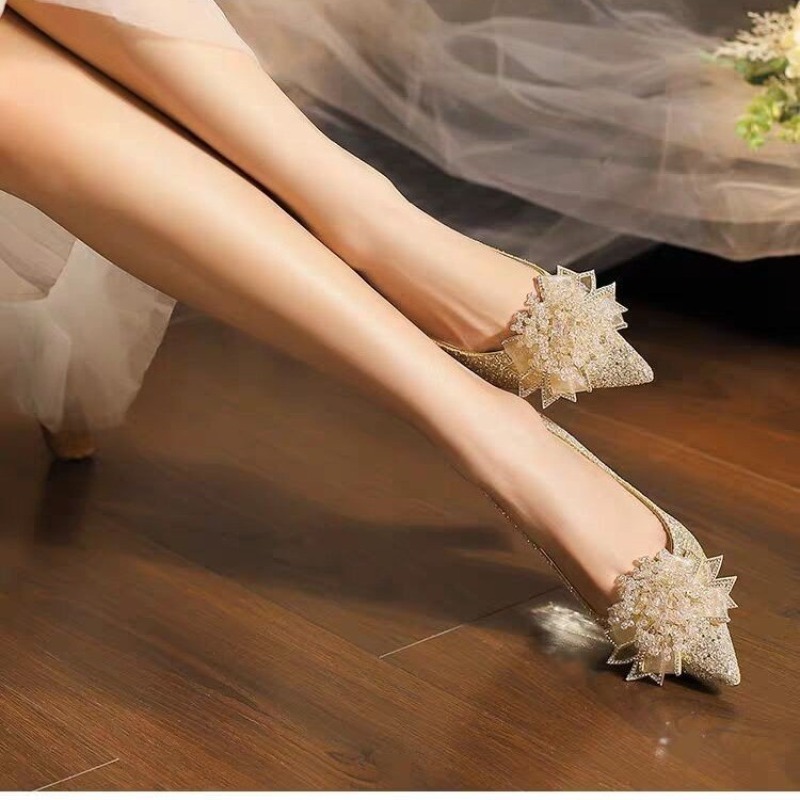 Strass flor bloco salto único  - Pump Heel Block avaliação e preço