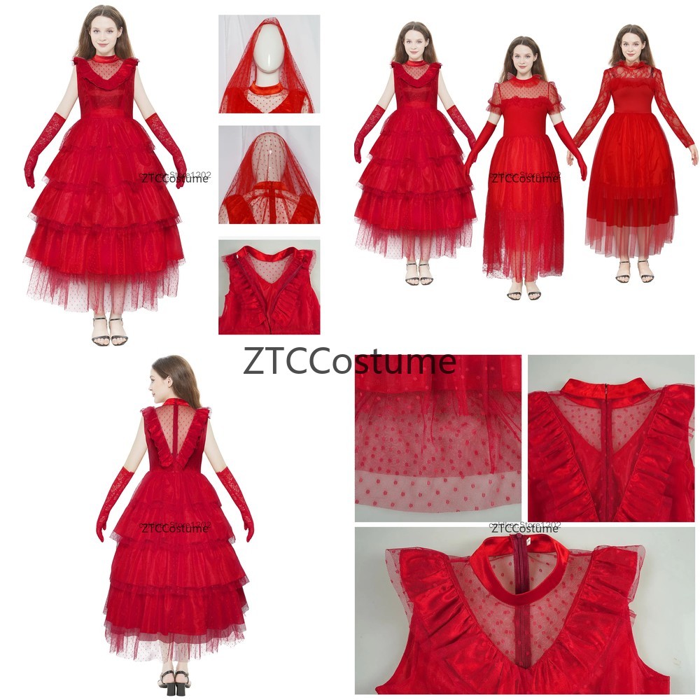 Fantasia Cosplay Lydia Deetz,  - Evening Gown avaliação e preço