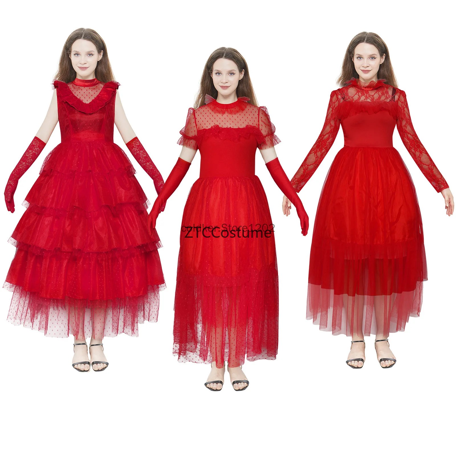 Fantasia Cosplay Lydia Deetz,  - Evening Gown avaliação e preço